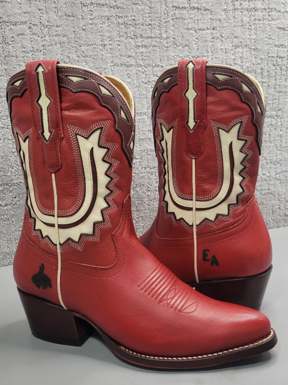 Tecovas the Jolene Women's Size US 7.5B Crimson Bine Cowhide Cowgirl Boots. - Picture 3 of 11